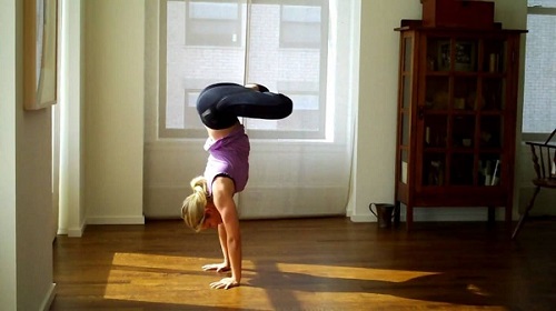 Handstand in Lotus Pose (Adho Mukha Vrksasana in Padmasana)