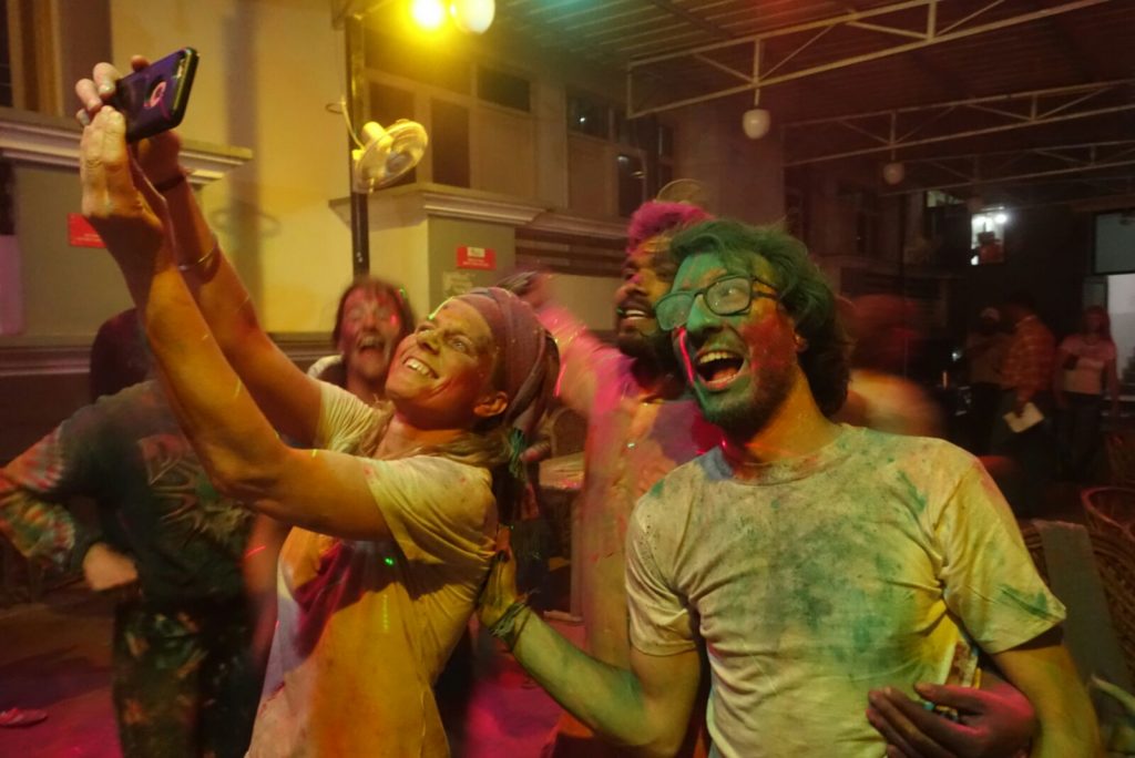 Holi celebration at rishikul yogshala