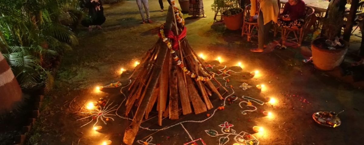 Holika Dahan at rishikul yogshala