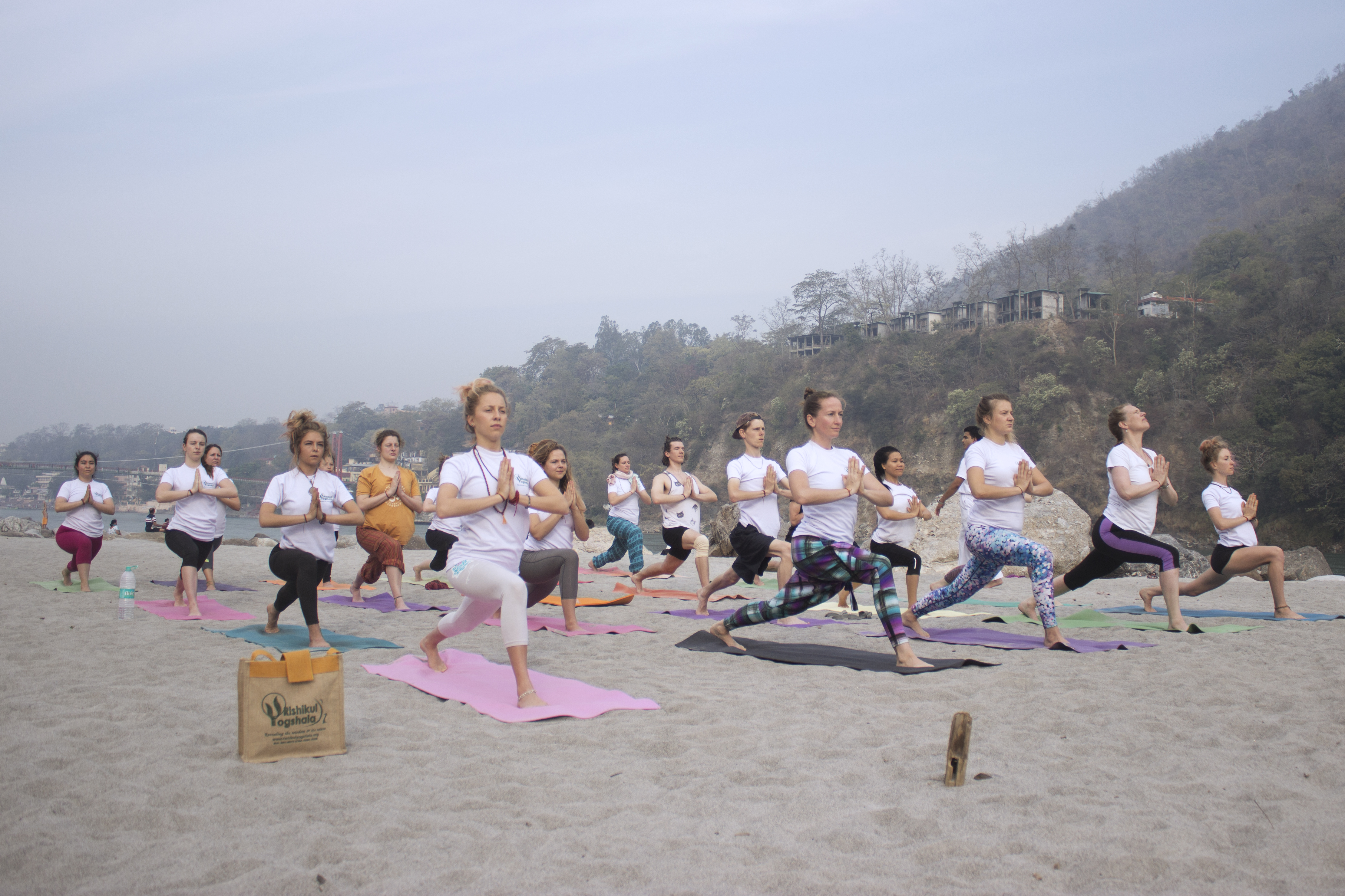 Rishikul Yogshala Students at Ganga Beach