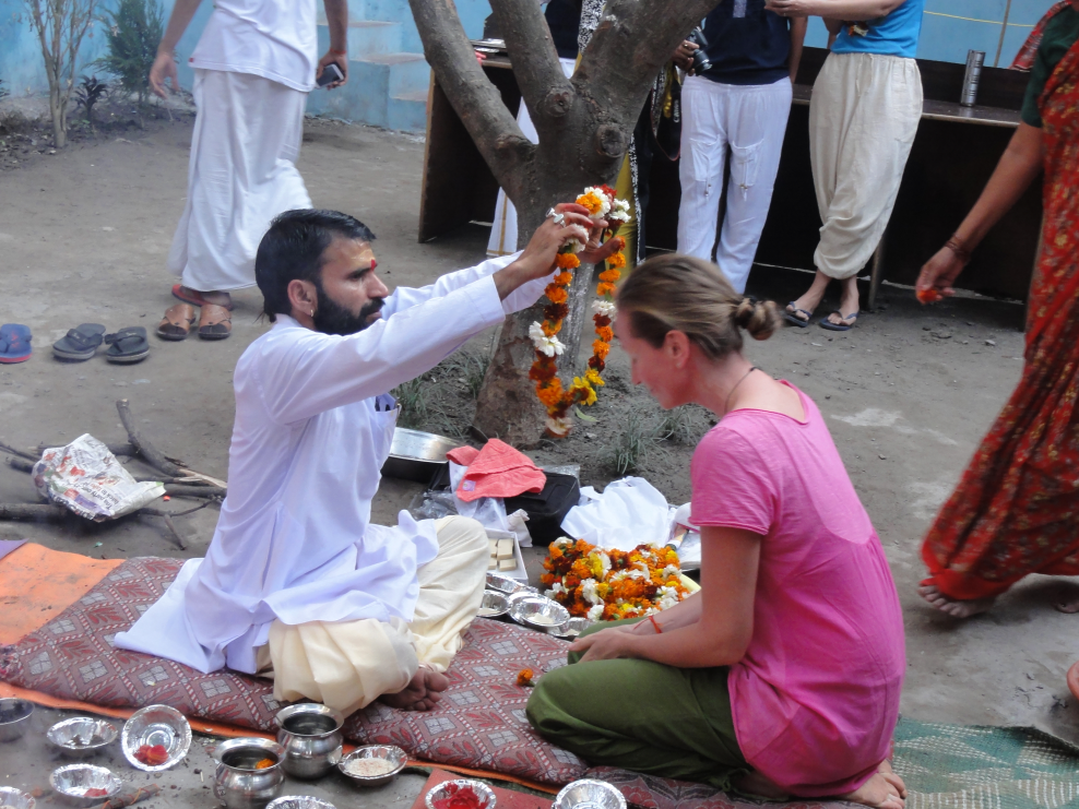 Me at Rishikul Yogshala's Welcome ceremony